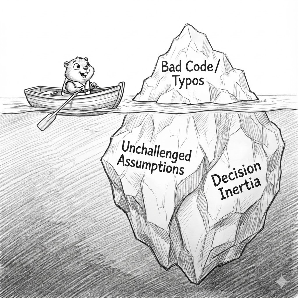 Gopher navigating around the iceberg of hidden technical debt